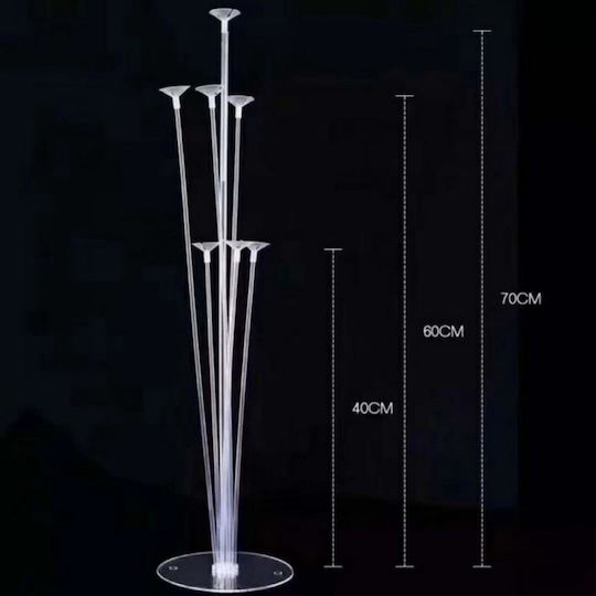 Plastic Balloon Holder Set Zola 4 Pieces Transparent 70 Cm