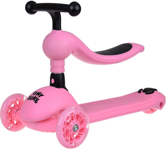 Jokomisiada Trotinetă pentru Copii Pliabil Tiny Bike 2-in-1 3 roți cu scaun Roz