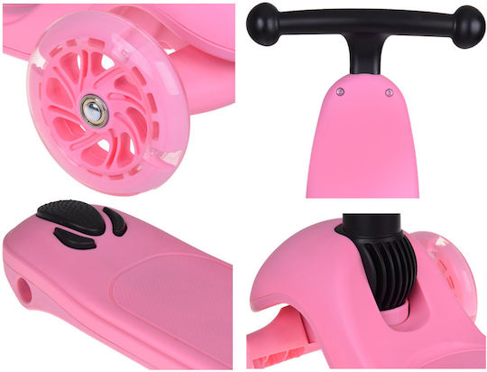 Jokomisiada Trotinetă pentru Copii Pliabil Tiny Bike 2-in-1 3 roți cu scaun Roz