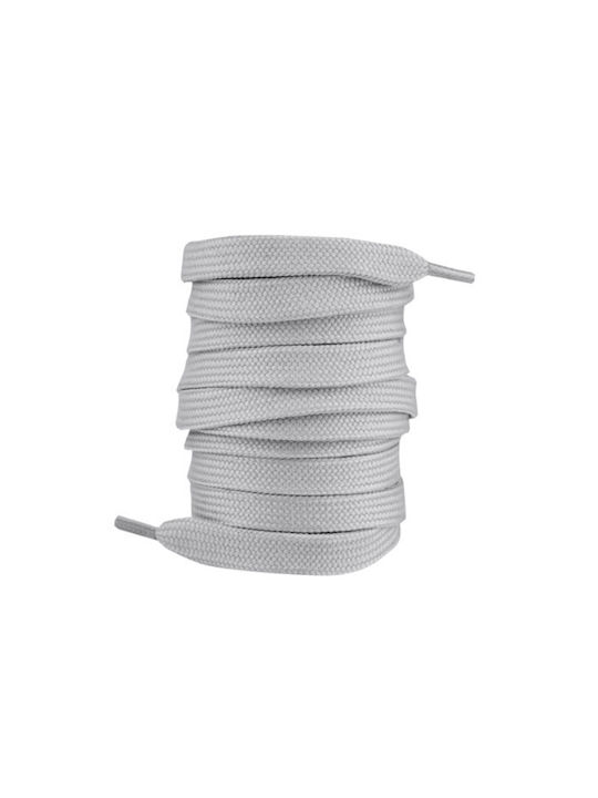Bergal Sneaker Laces Light Gray 140cm Κορδονια Πλακε 140 Εκατοστα Χρωμα Ανοιχτο Γκρι Πλάτος 7 Mm Κατασκευασμένο Ανθεκτικό Πολυεστέρα