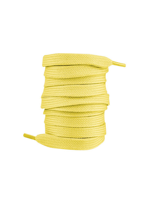 Bergal Sneaker Laces Neon Yellow 140cm Phosphorescent Flat Laces 140cm Color Yellow Width 7mm Made of Durable Polyester