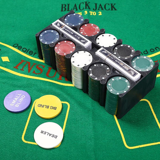 Set 200 Poker Chips 11.5gr in Metallic Box