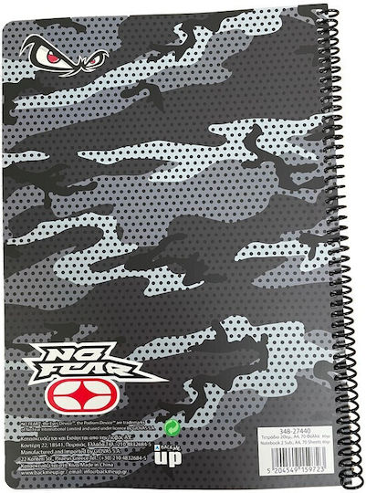 No Fear Spiral Notebook Ruled B5 70 Sheets 2 Subjects 1pcs (Μiscellaneous Designs/Colors)