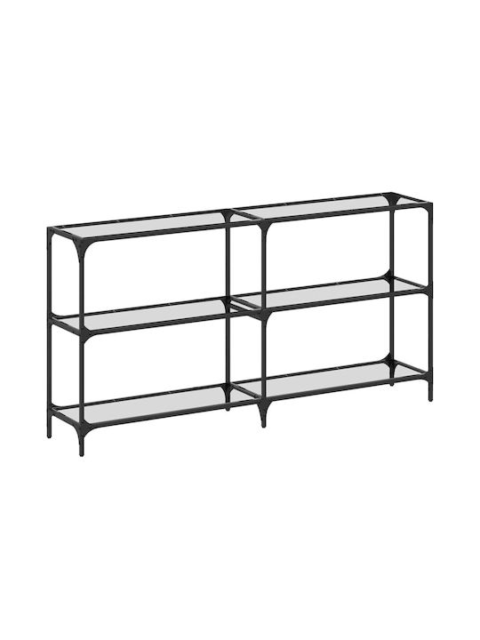 Consolă Metalică cu Suprafață din Sticlă Transparent L158.5xL30xH81buc