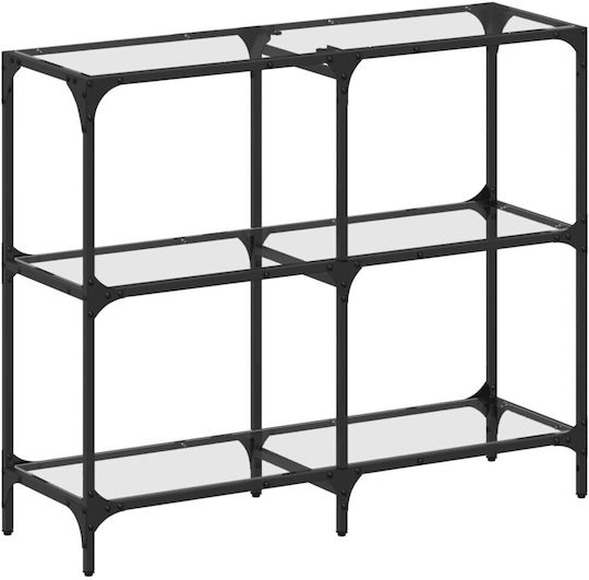 Console Table Metal with Glass Surface Transparent L98xW30xH81cm