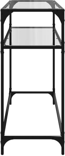 Console Table Metal with Glass Surface Transparent L98xW35xH81cm
