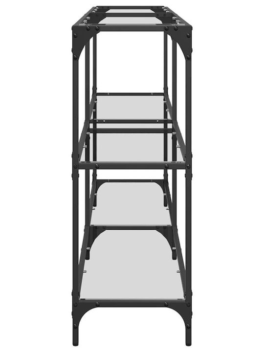 Consolă Metalică cu Suprafață din Sticlă Transparent L158.5xL30xH81buc