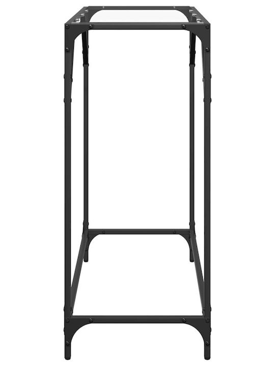 Consolă Metalică cu Suprafață din Sticlă Transparent L80xL35xH81buc