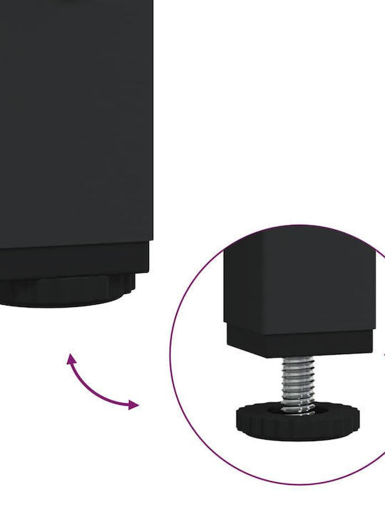 Consolă Metalică cu Suprafață din Sticlă Transparent L158.5xL30xH81buc