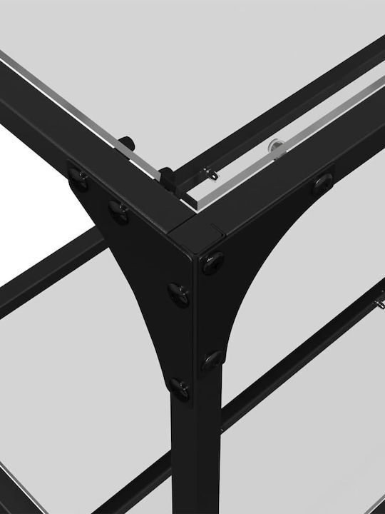 Consolă Metalică cu Suprafață din Sticlă Transparent L158.5xL30xH81buc