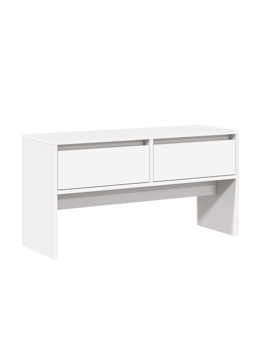 Mobilier de Intrare cu Oglindă / Cuier / Dulap pentru Pantofi & Bancă Alb 90x31x46.5cm