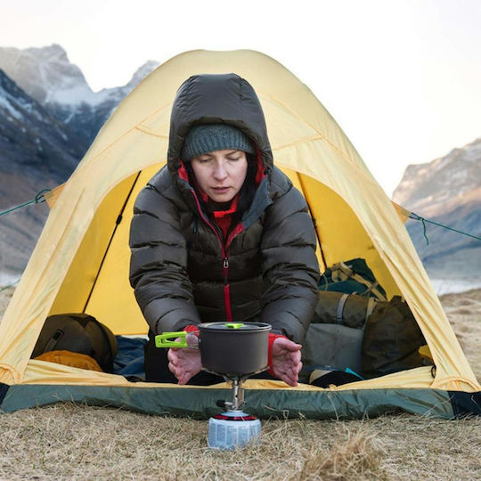 Set complet de gătit în camping Zola, 11 piese, carcasă de depozitare din aluminiu și plastic, negru