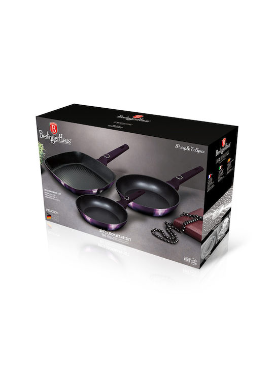 Berlinger Haus Pans Set of Aluminum with Non-stick Coating Purple Eclipse 3pcs