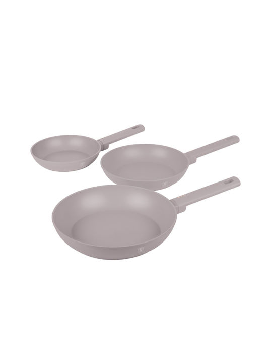 Berlinger Haus Set de tigăi din aluminiu Taupe Collection cu strat antiaderent 3buc