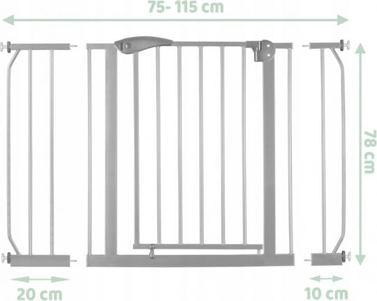 Nukido Ușă de siguranță cu șuruburi din Metal în Culoare Gri 115x78cm 1buc