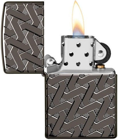 Zippo Armor Geometric Windproof Flame Lighter In Gray Colour