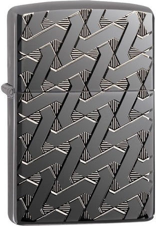 Zippo Armor Geometric Windproof Flame Lighter In Gray Colour