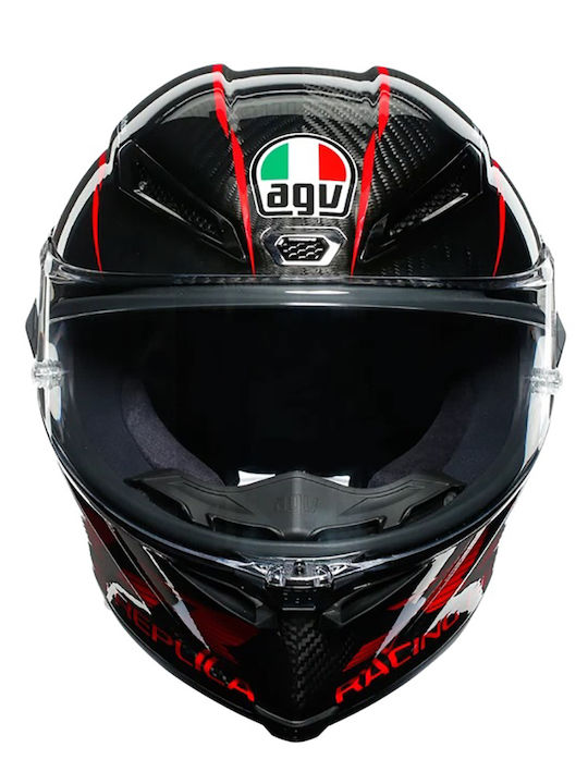 AGV Pista GP RR Mono Performanță Carbon/Red Cască de motocicletă Față întreagă DOT / ECE 22.06 1400gr cu Pinlock