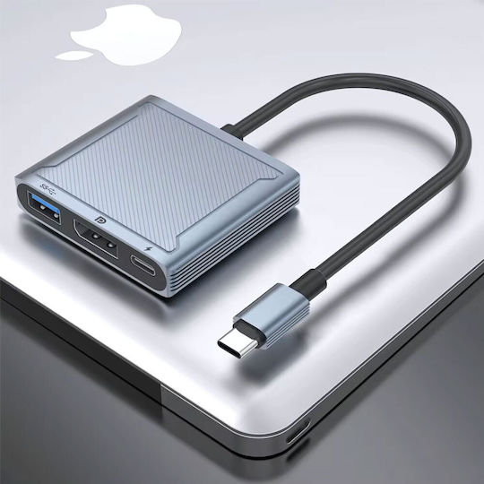 USB-C Докинг станция с DisplayPort 4K PD Сив (17845)