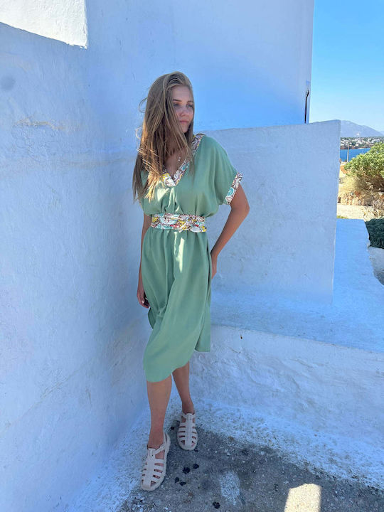 Achilleas Accessories Γυναικείο Καφτάνι Παραλίας Χακι