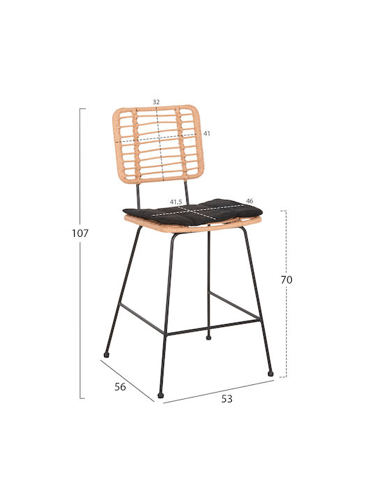 Stool for Bar Outdoor Black 53x56x107cm