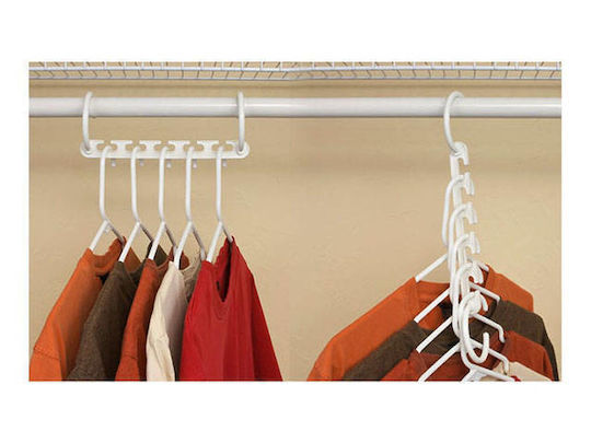 Set 8 Hanger Organizers Zola Plastic White 5 Places