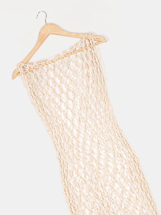 Χειροποίητο Φόρεμα Macrame Μπεζ Μπεζ