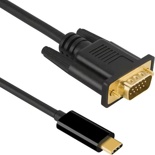 USB 2.0 Kabel USB-C männlich - VGA Schwarz 1.8m (18395)