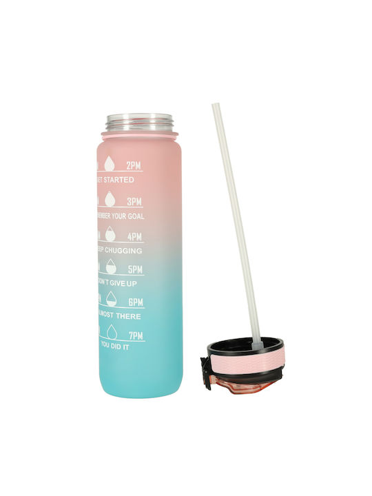 Sticla de apa cu pai Zola Sistem de capac blocabil 1000 ml Mesaje de marcaj de timp fara BPA