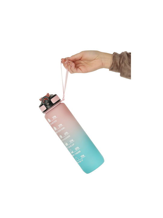Sticla de apa cu pai Zola Sistem de capac blocabil 1000 ml Mesaje de marcaj de timp fara BPA