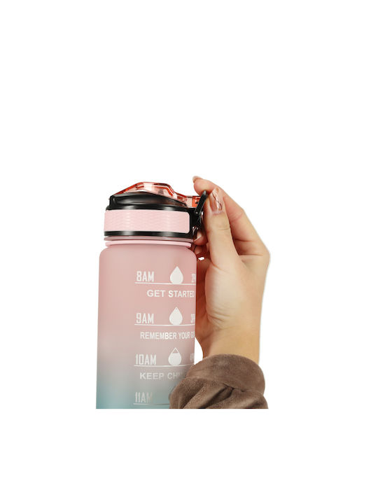 Sticla de apa cu pai Zola Sistem de capac blocabil 1000 ml Mesaje de marcaj de timp fara BPA