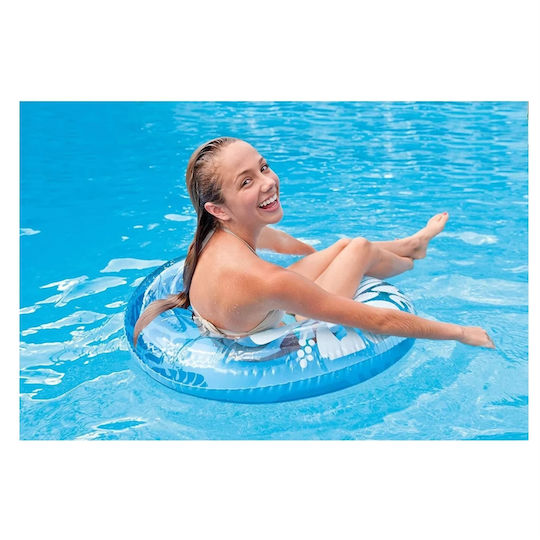 Intex Hawaiian Flowers Kids' Swim Ring with Diameter 91cm. from 9 Years Old Blue