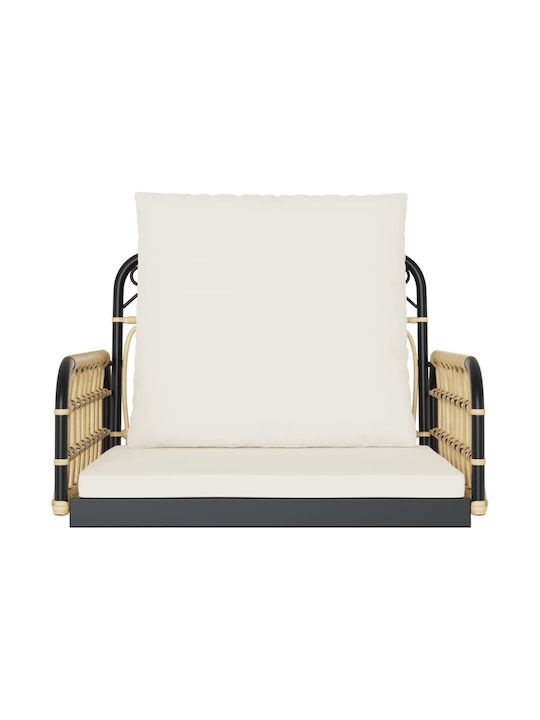 Rattan Swing Brown with 110kg Maximum Weight Capacity L63xW58xH39cm