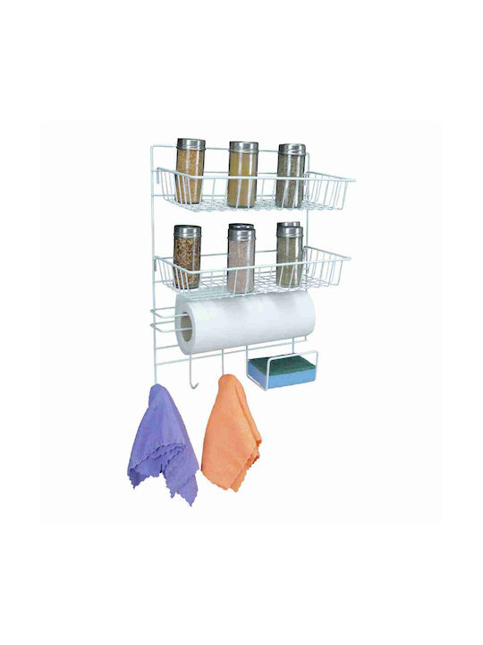 Uncle George Wall Mounted Metal Paper Towel Holder White 30x13x40cm