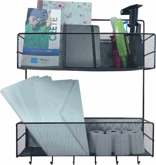 Uncle George Επιτοίχιο Ράφι Μεταλλικό 35x14x44εκ. Μαύρο