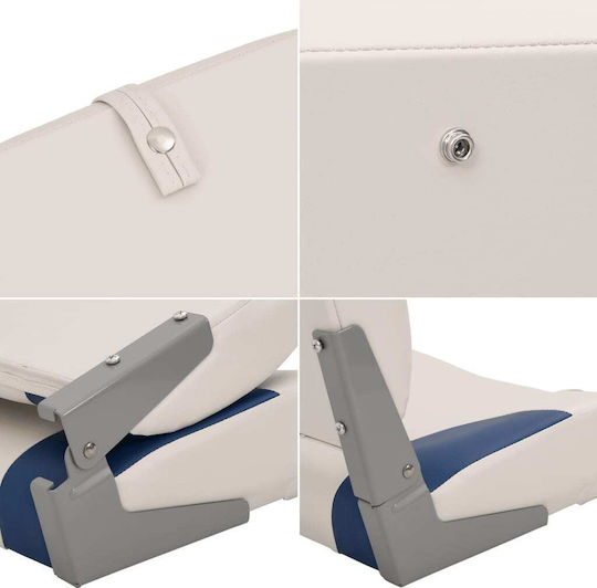 Folding Boat Seat 2 Pcs Blue White 41x36x48 cm 3284284