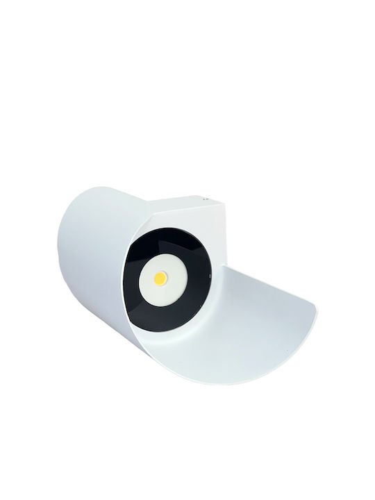 Powertech Επιτοίχιο Εξωτερικό Σποτ LED IP65 10W με Ψυχρό Λευκό Φως 10x10x28εκ.