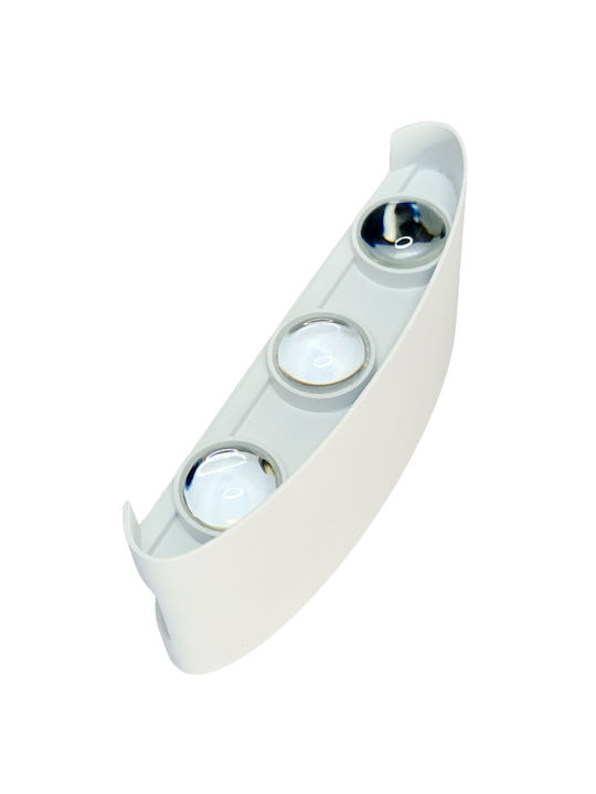 Powertech Wandmontierte Außenleuchte LED IP65 6W mit Natürliches Weiß Licht 17x8x4εκ.