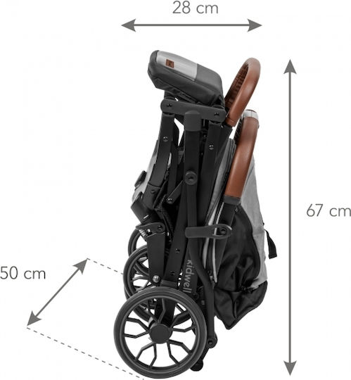 Kidwell Colmer Καρότσι Μωρού Kατάλληλο για Nεογέννητο Cool Grey 8kg