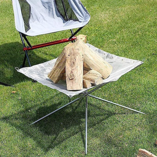 Portable Campfire Stand Zola Non-slip Edges Foldable 41.5x37 Cm Silver