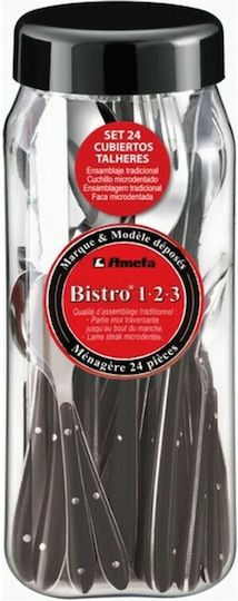 Amefa Bistro Set de Tacâmuri Inoxidabil Negre 24buc