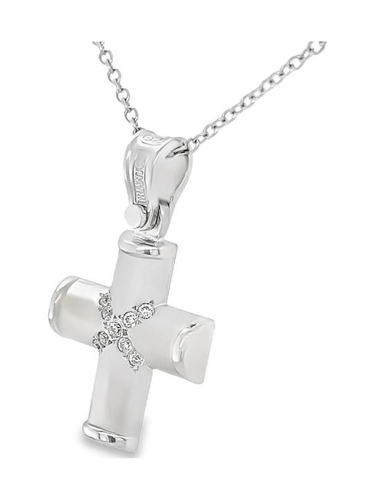 Xryseio Women's White Gold Cross 14K