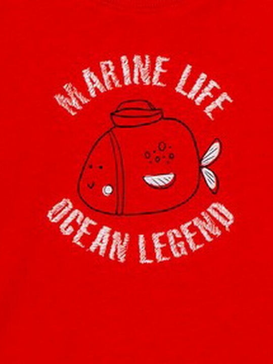 Ako Детски Комплект с Шорти Лятно 2бр Червен Marine life