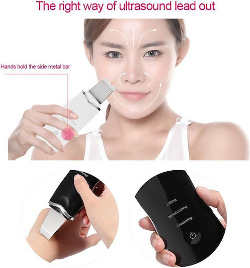 Exfoliant ultrasonic Ubx încărcare USB negru 2 capete de silicon 17.5x5.5x1.5 cm