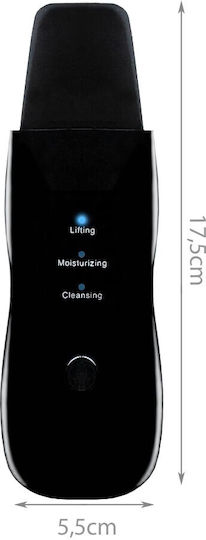 Exfoliant ultrasonic Ubx încărcare USB negru 2 capete de silicon 17.5x5.5x1.5 cm