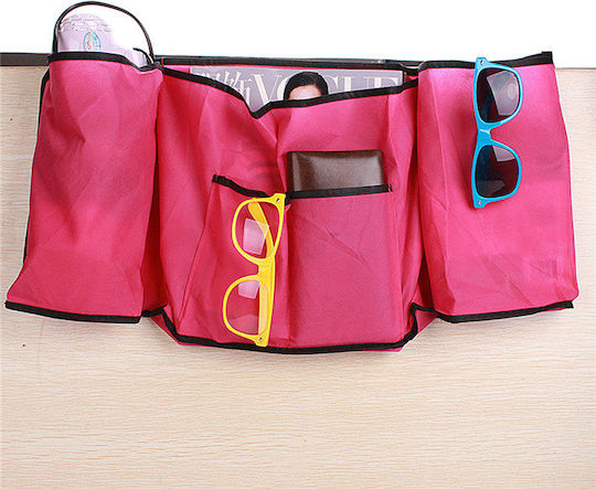Bed Organizer 5 Pockets Zola Easy To Assemble 56x26 Cm Pink