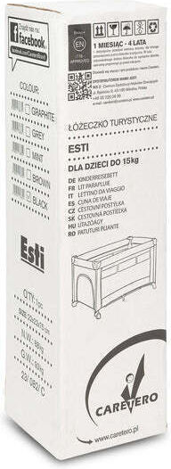 Caretero Esti Playpen 2 Levels with Mattress Black 126x65cm