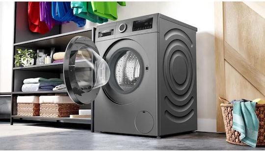 Bosch Mașină de Spălat Rufe 9kg cu Tehnologie cu Abur 1400 Rotiri Asistență Fier Inox WGG244ZREU