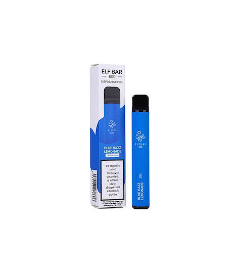 Elf Bar 600 Disposable E-Cigarette 600 Puffs Razz Blue Lemonade 2ml 18mg Blue