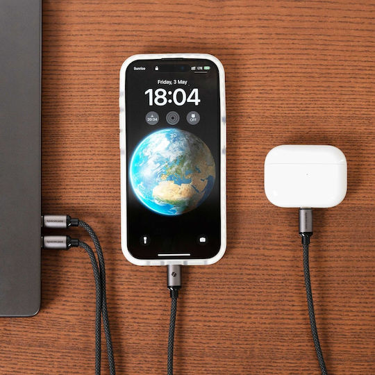 Spacecase Cl01 USB 2.0 Кабел USB-C Мъжки - USB-C 60W Черен 1м 122091